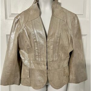 Marciano Champagne Leather Jacket Medium